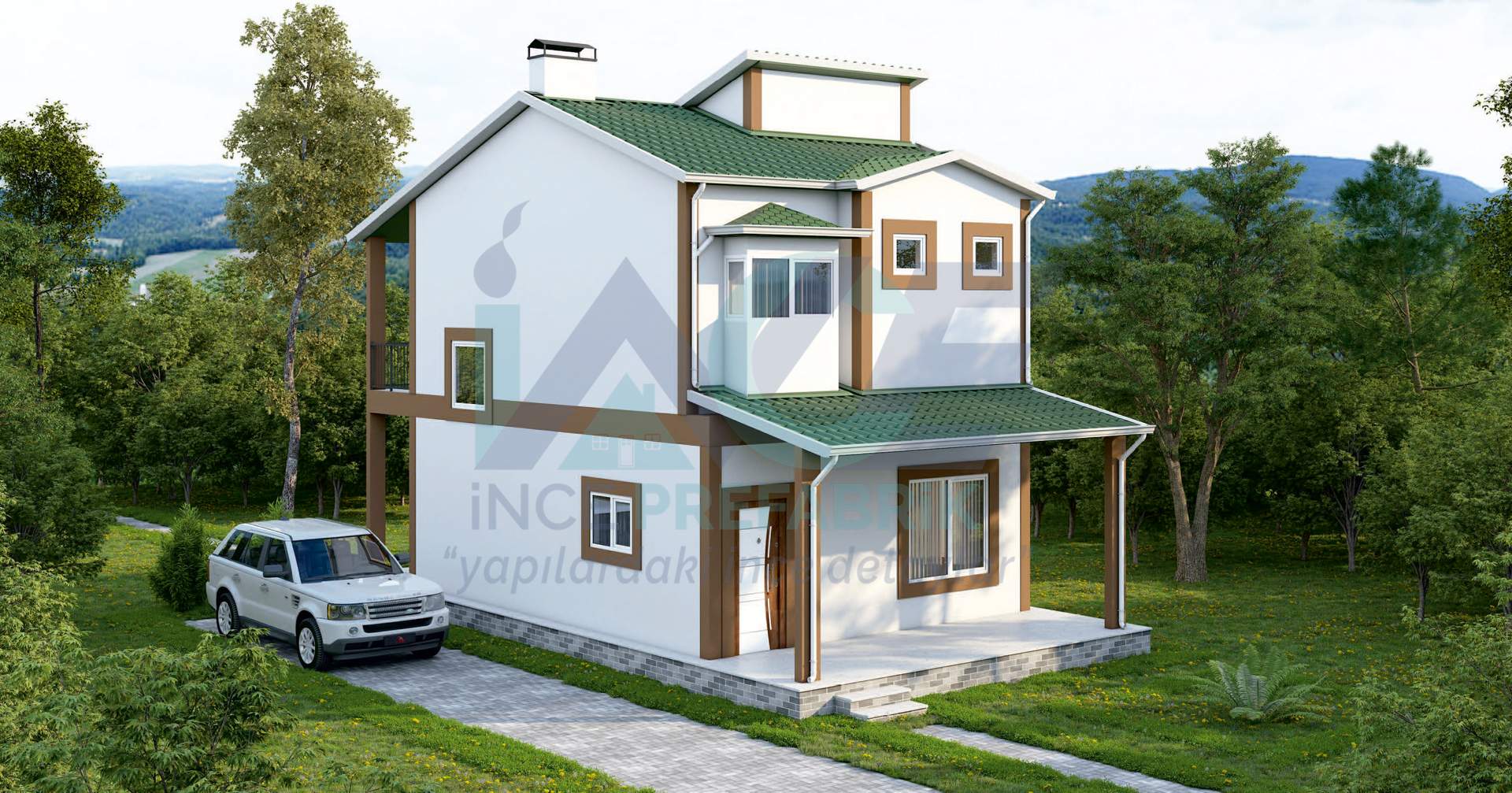 IC801 130m² 3+1 Çift Katlı Çelik Ev