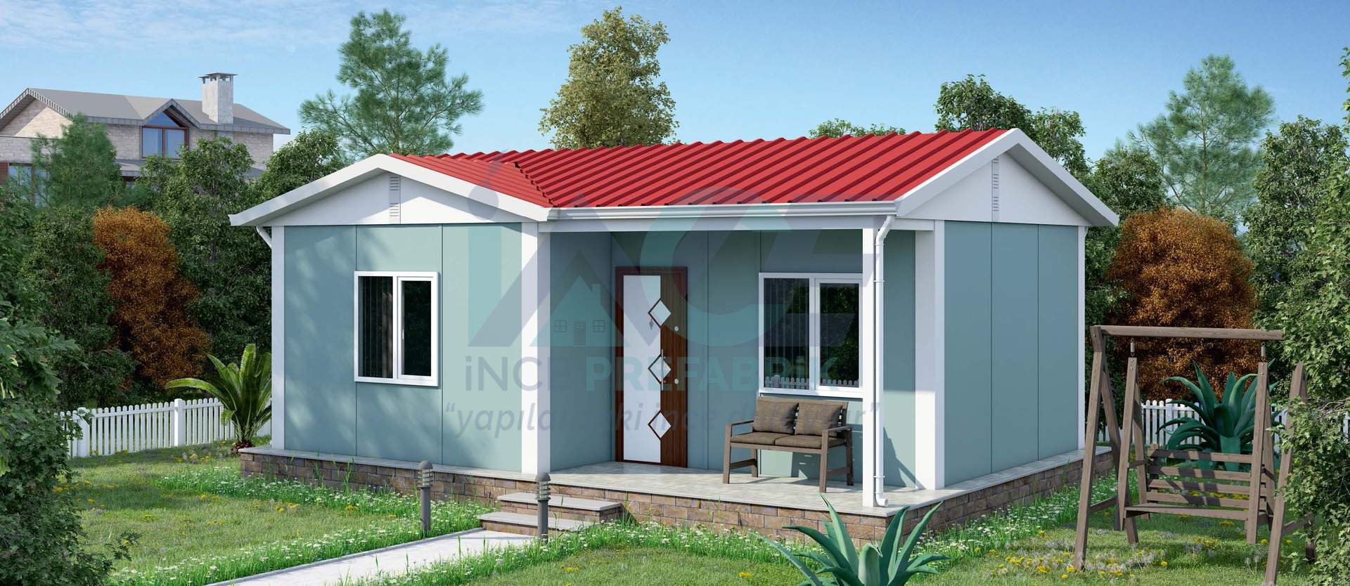 IP100 40m² 1+1 Tek Katlı Prefabrik