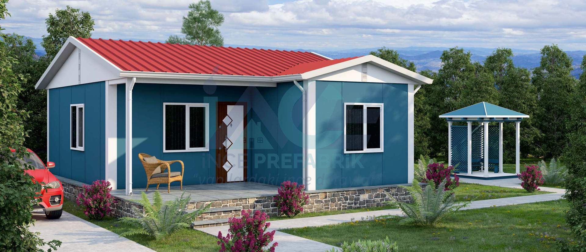 IP104 54m² 1+1 Tek Katlı Prefabrik