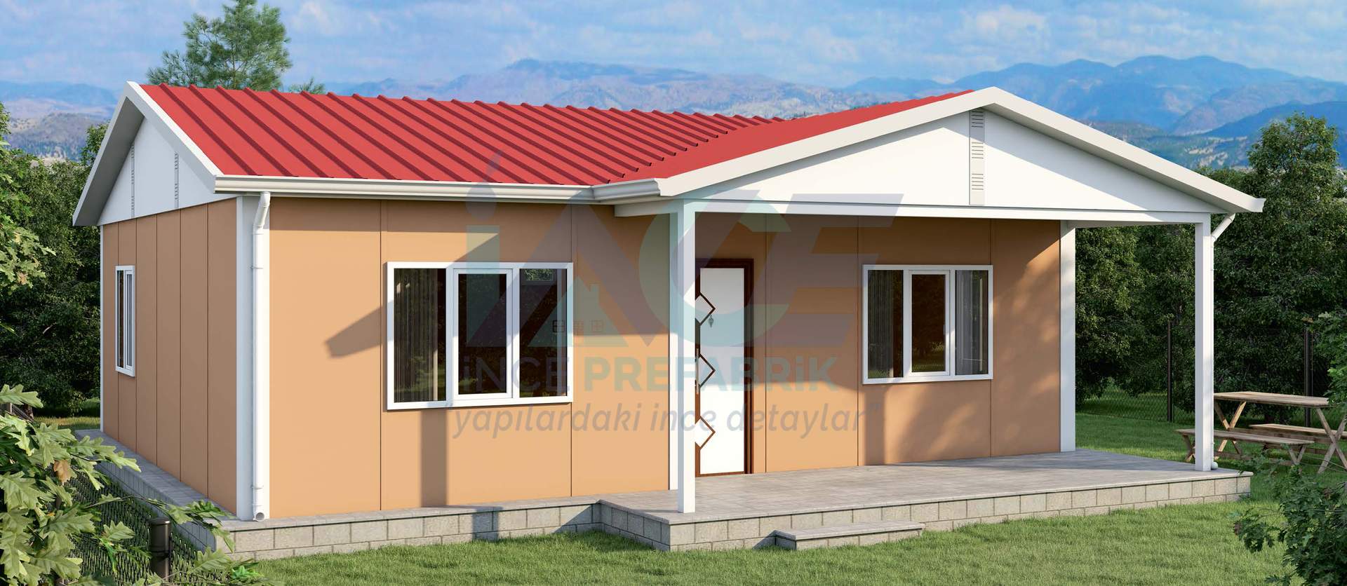 IP110 74m² 2+1 Tek Katlı Prefabrik