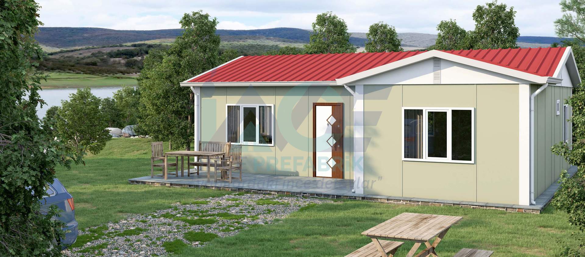 IP111 75m² 2+1 Tek Katlı Prefabrik