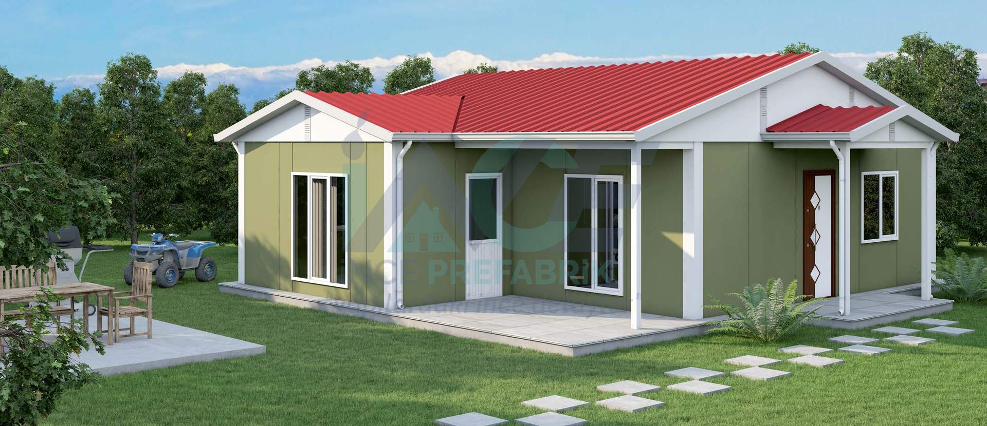 IP112 77m² 1+1 Tek Katlı Prefabrik