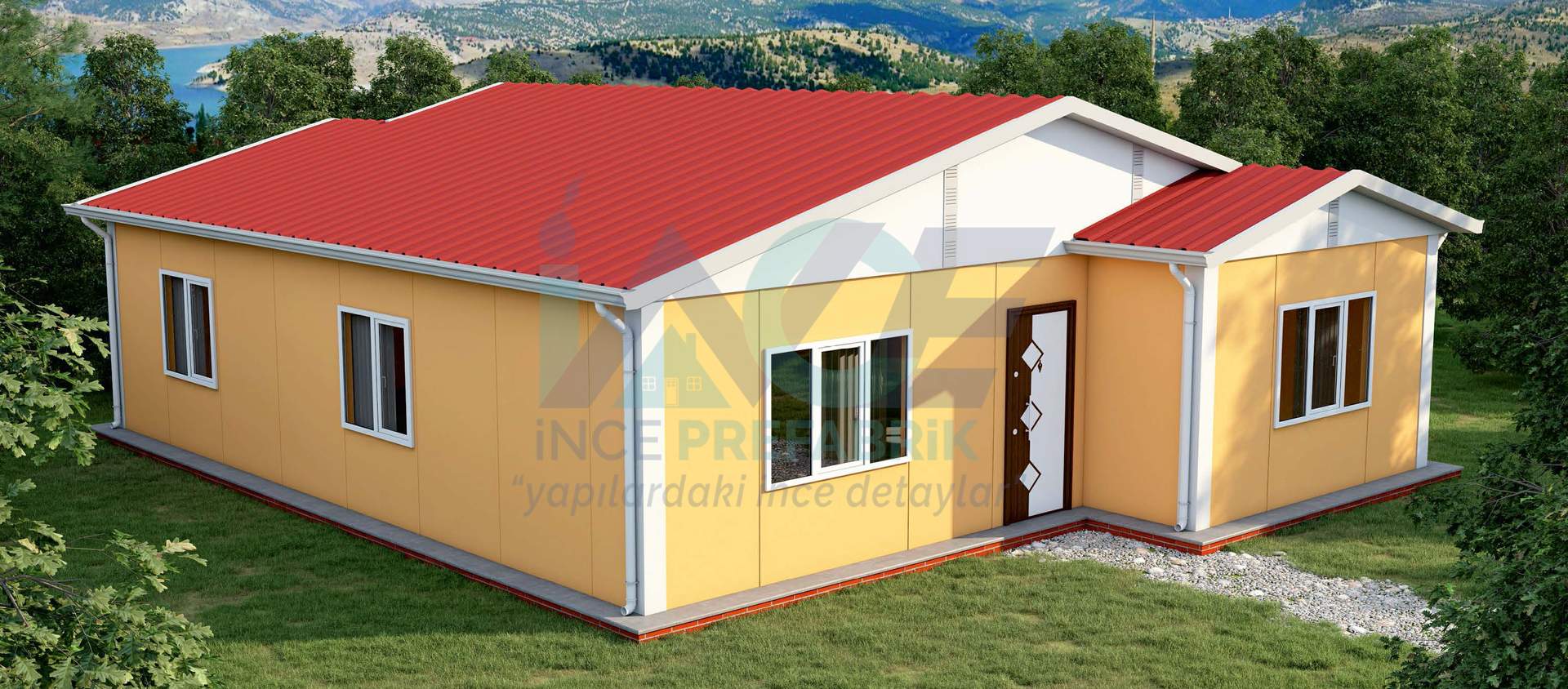 IP119 86m² 3+1 Tek Katlı Prefabrik