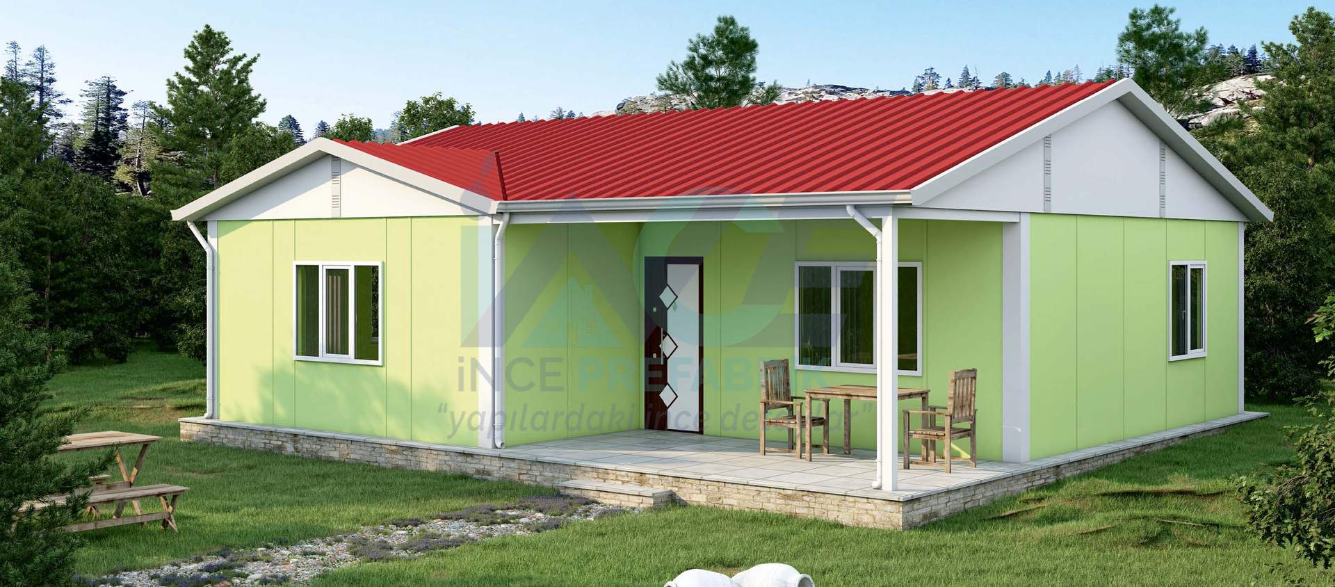 IP121 91m² 2+1 Tek Katlı Prefabrik