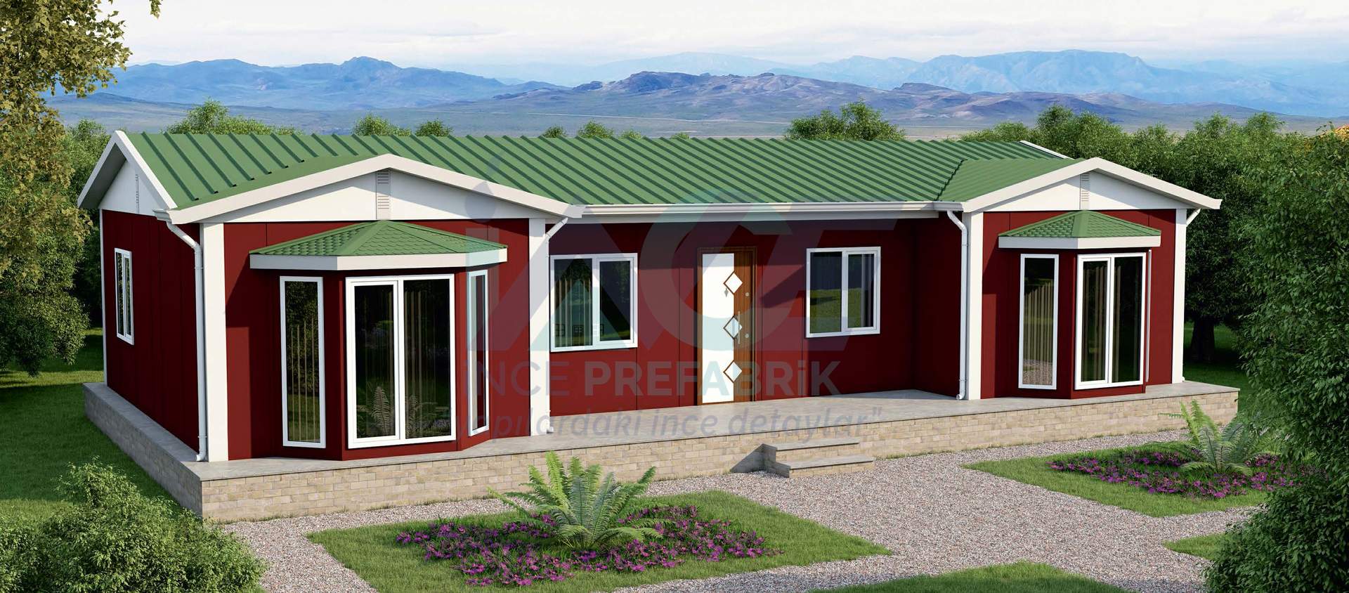 IP125 98m² 3+1 Tek Katlı Prefabrik