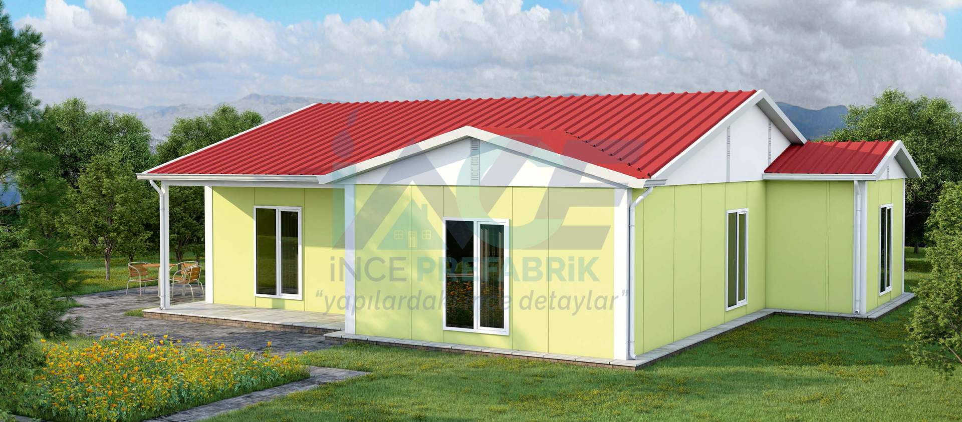 IP129 113m² 3+1 Tek Katlı Prefabrik