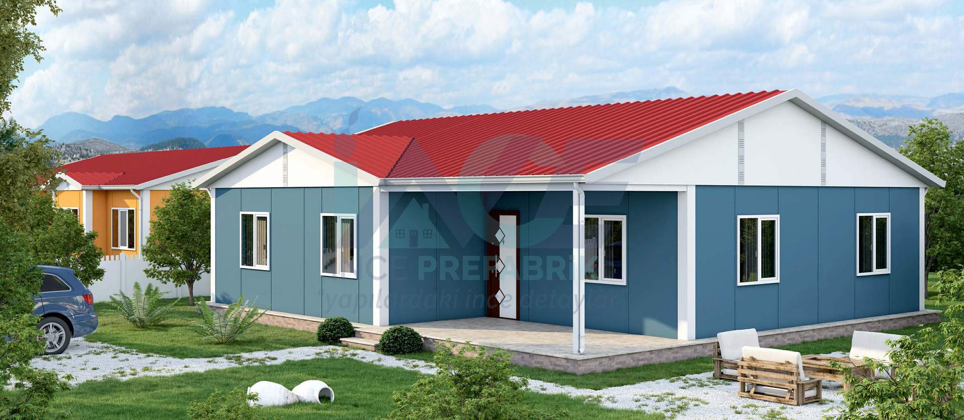 IP130 117m² 3+1 Tek Katlı Prefabrik