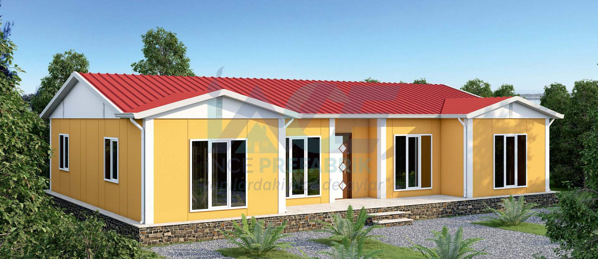 IP134 129m² 4+1 Tek Katlı Prefabrik