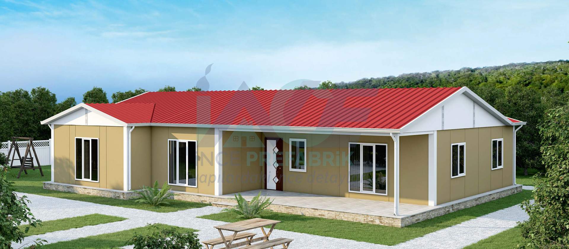 IP135 166m² 4+1 Tek Katlı Prefabrik